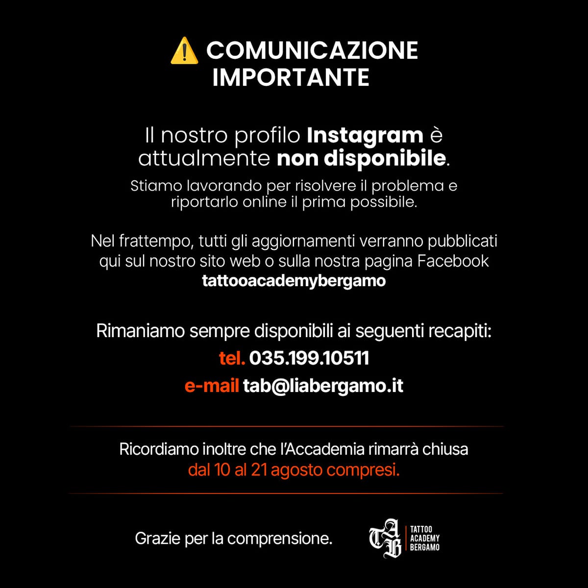 Alert instagram